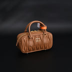 Miu Miu Matelass Leather Top Handle Bag  Caramel Brown