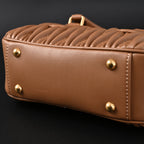 Miu Miu Matelass Leather Top Handle Bag  Caramel Brown