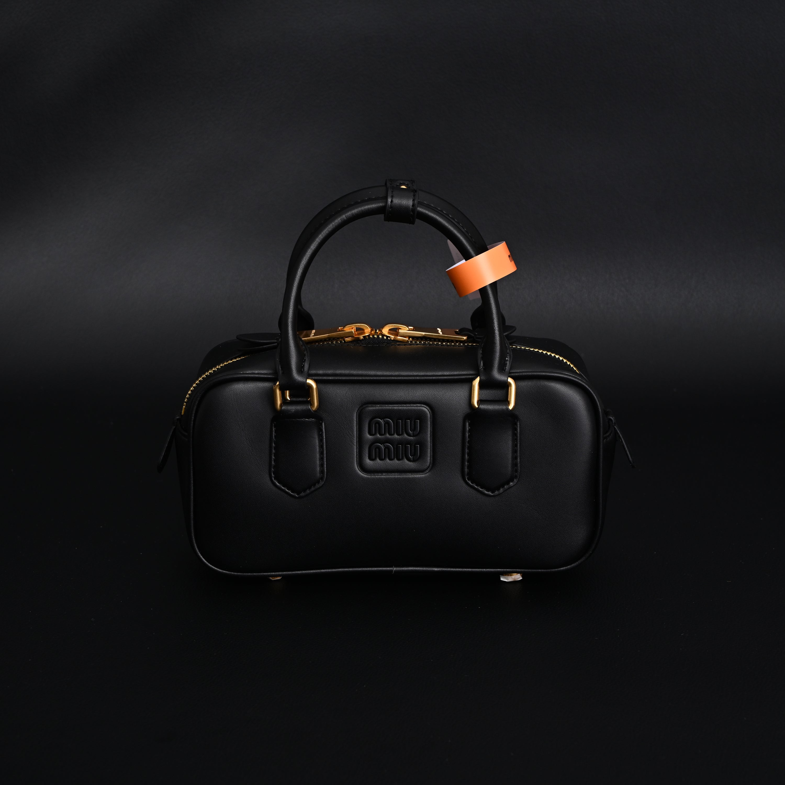 Miu Miu Leather Top Handle Satchel  Classic Black