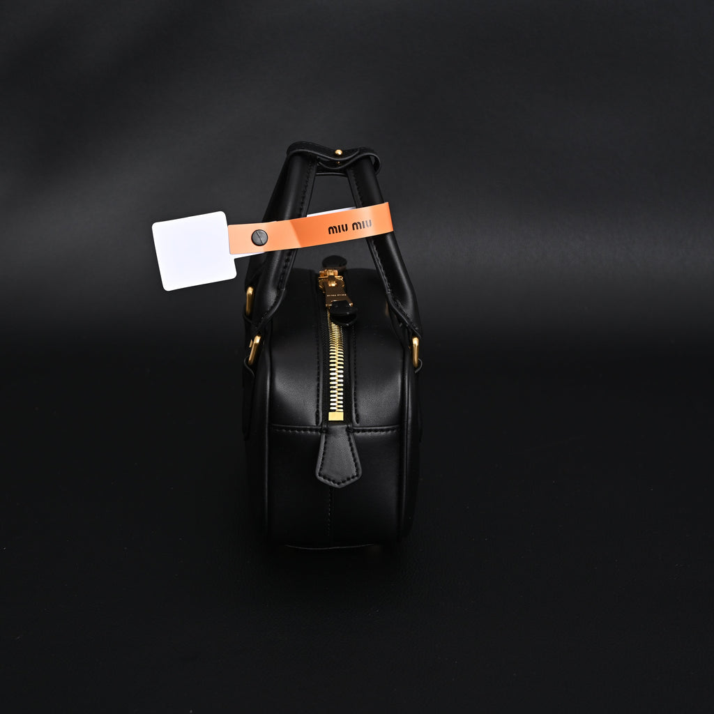 Miu Miu Leather Top Handle Satchel  Classic Black