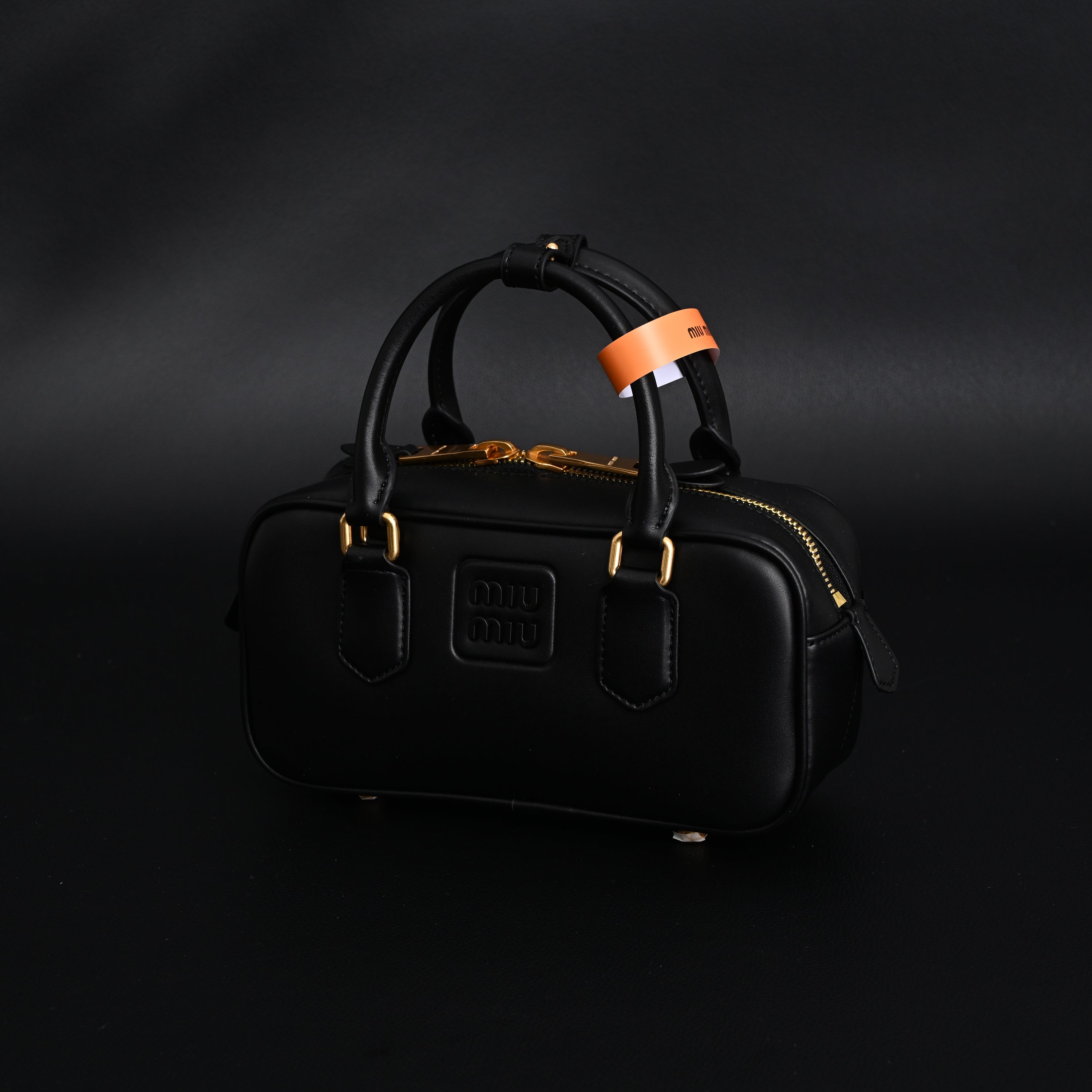 Miu Miu Leather Top Handle Satchel  Classic Black