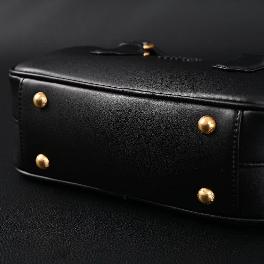 Miu Miu Leather Top Handle Satchel  Classic Black