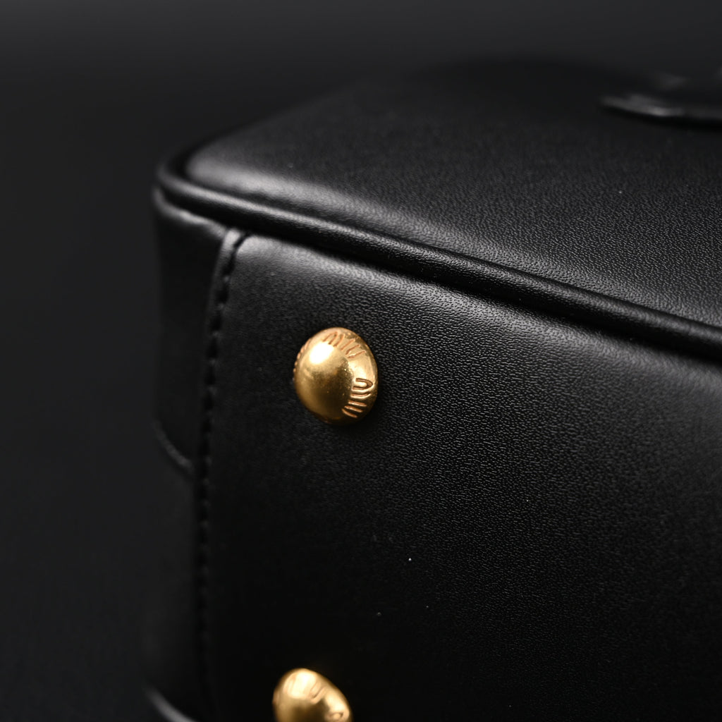 Miu Miu Leather Top Handle Satchel  Classic Black