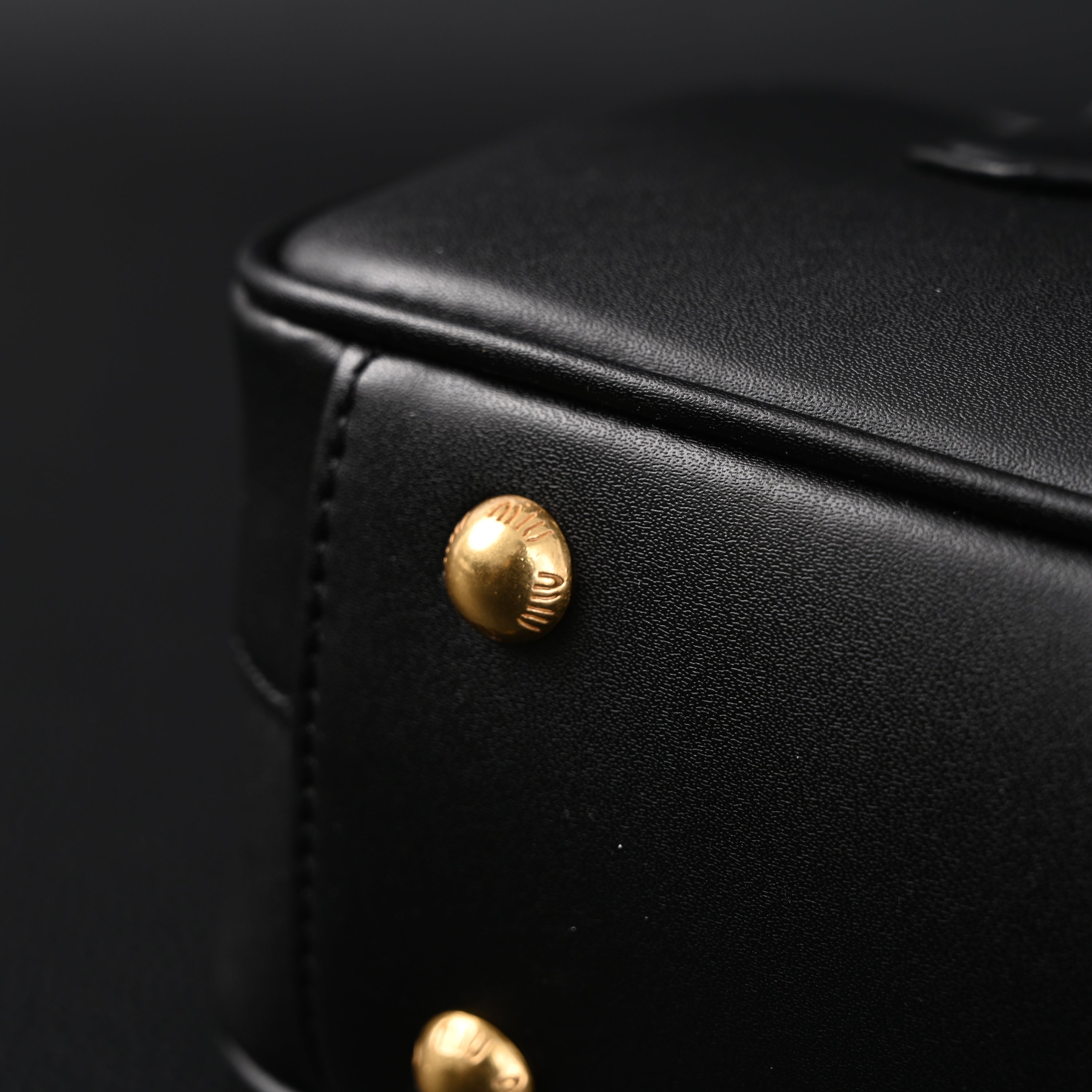 Miu Miu Leather Top Handle Satchel  Classic Black