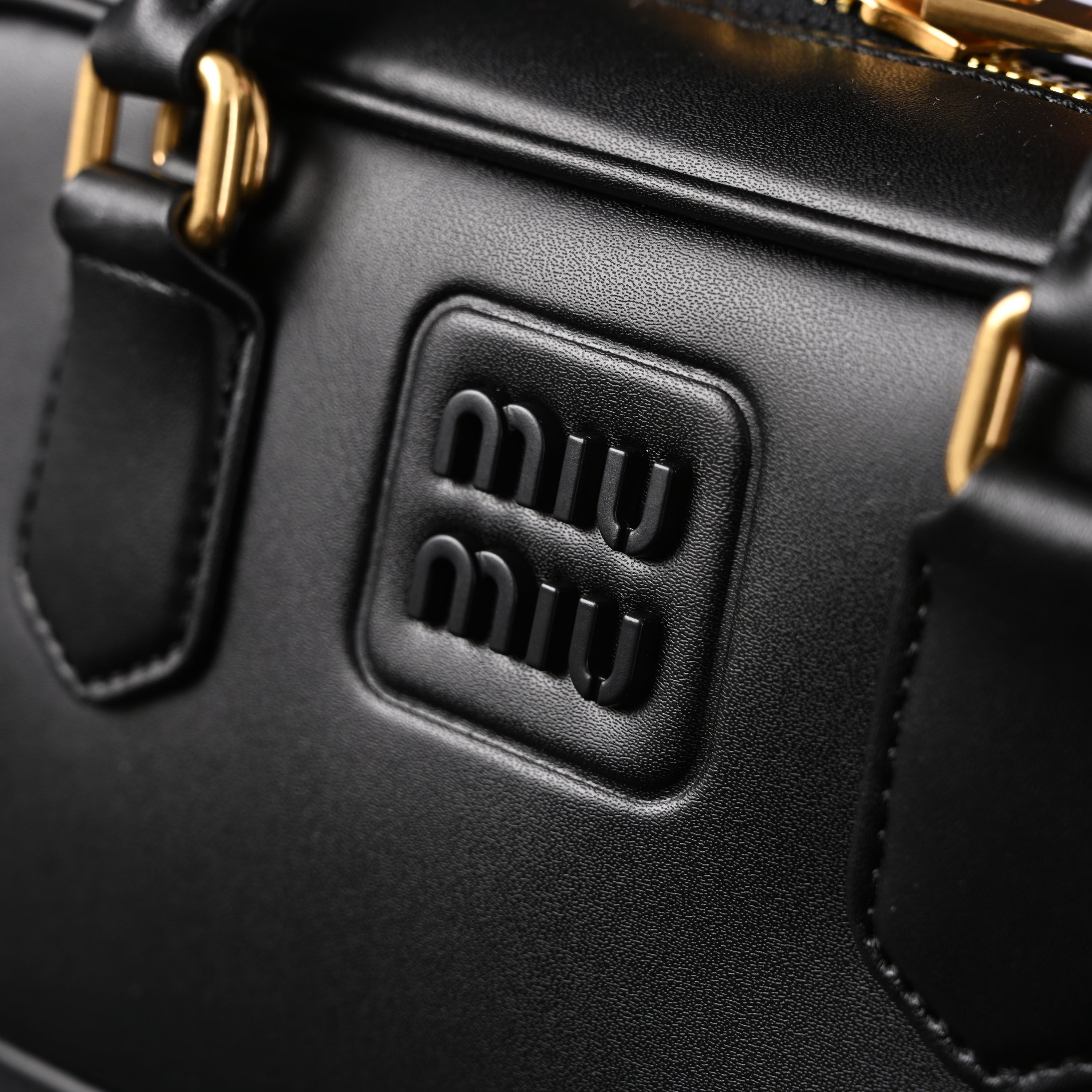 Miu Miu Leather Top Handle Satchel  Classic Black