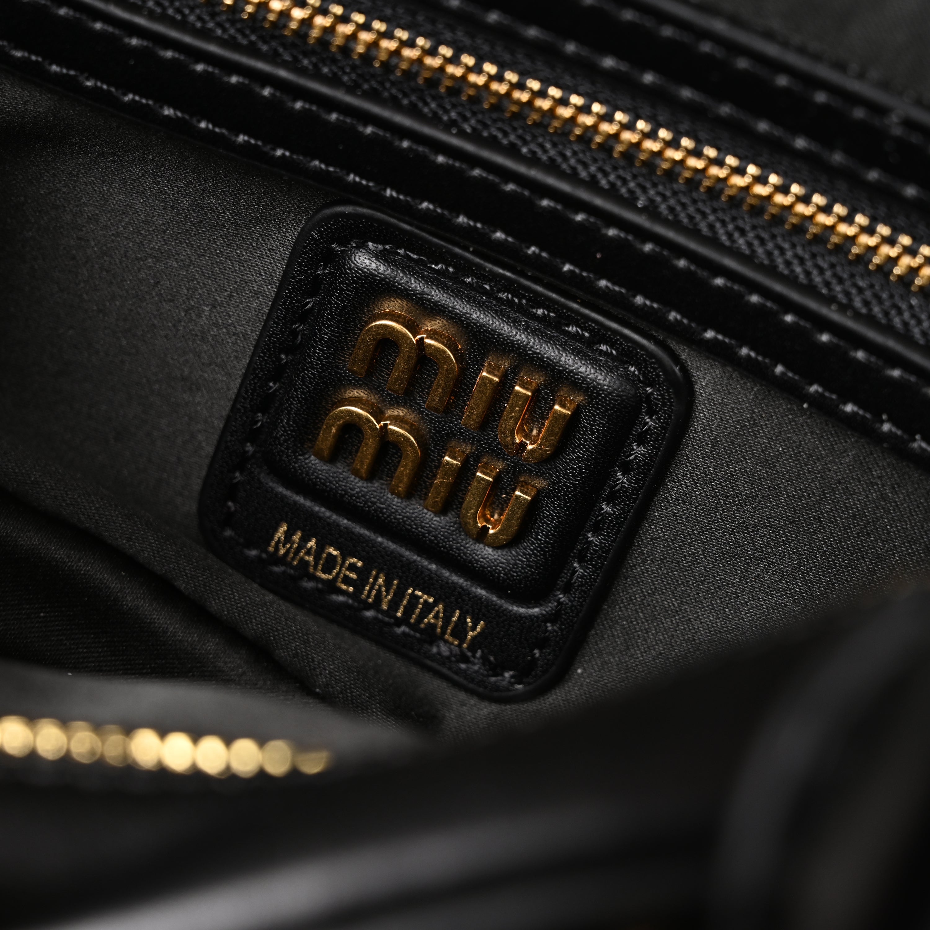 Miu Miu Black Matelass Leather Satchel Bag  Mini Top Handle