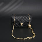 Classic Flap Mini Bag  Black Quilted Lambskin with Gold-Tone Hardware
