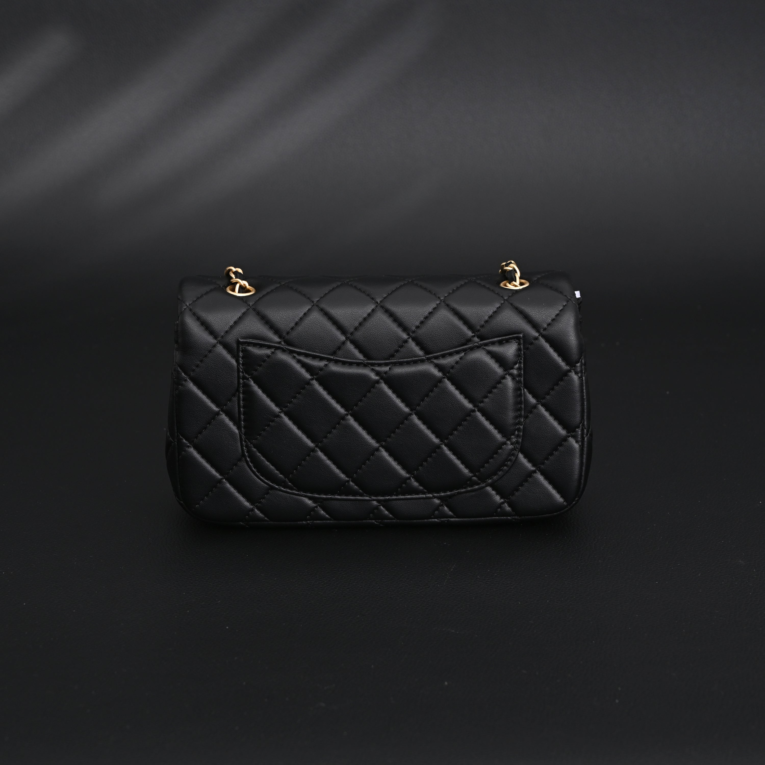 Classic Flap Mini Bag  Black Quilted Lambskin with Gold-Tone Hardware
