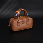 Miu Miu Leather Top Handle Satchel  Caramel Brown
