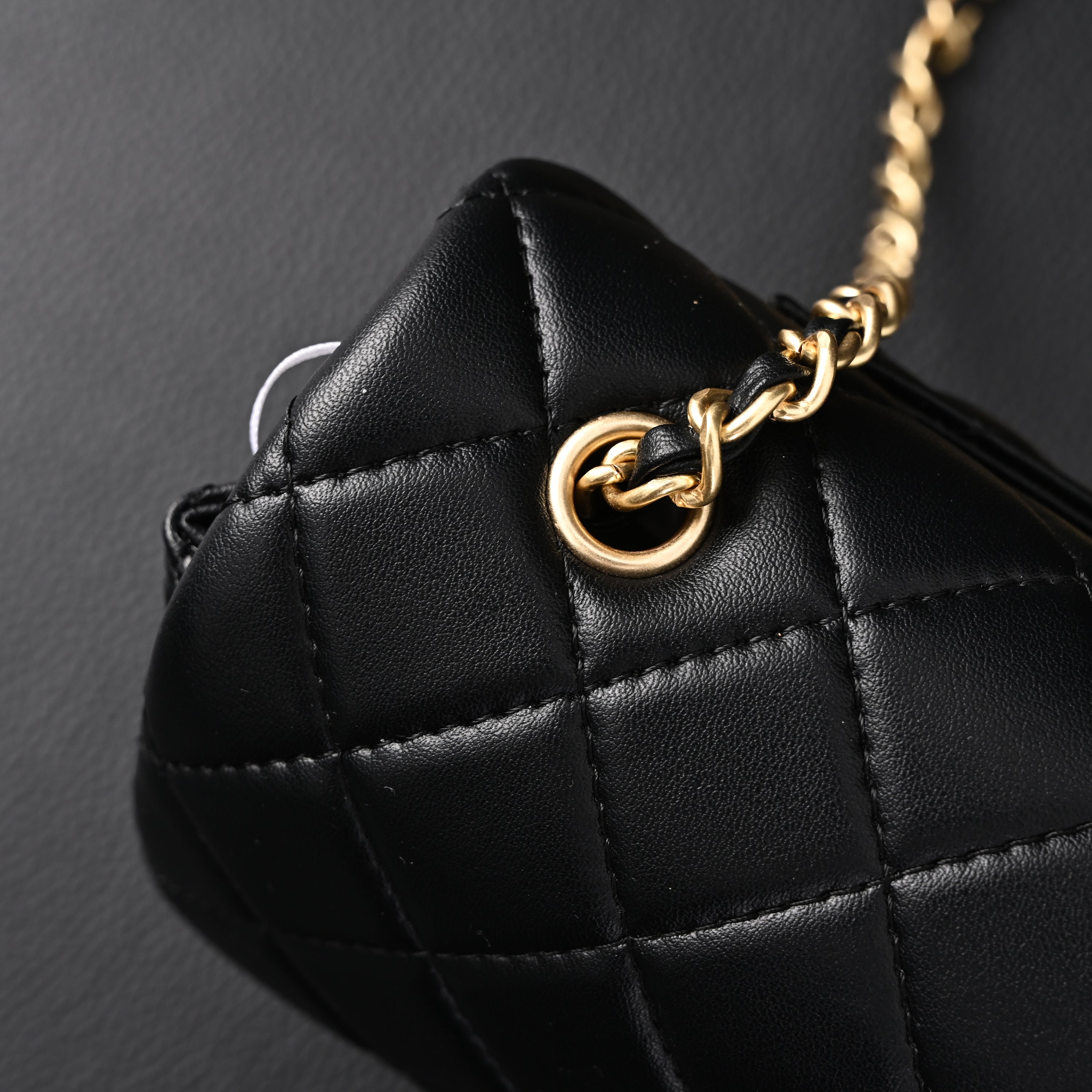 Classic Flap Mini Bag  Black Quilted Lambskin with Gold-Tone Hardware