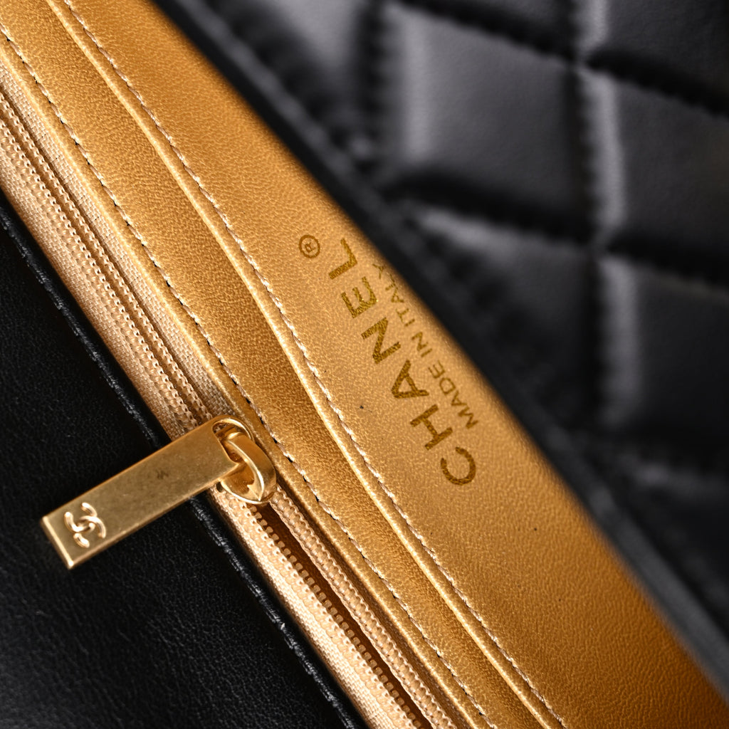 Classic Flap Mini Bag  Black Quilted Lambskin with Gold-Tone Hardware
