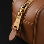 Miu Miu Leather Top Handle Satchel  Caramel Brown