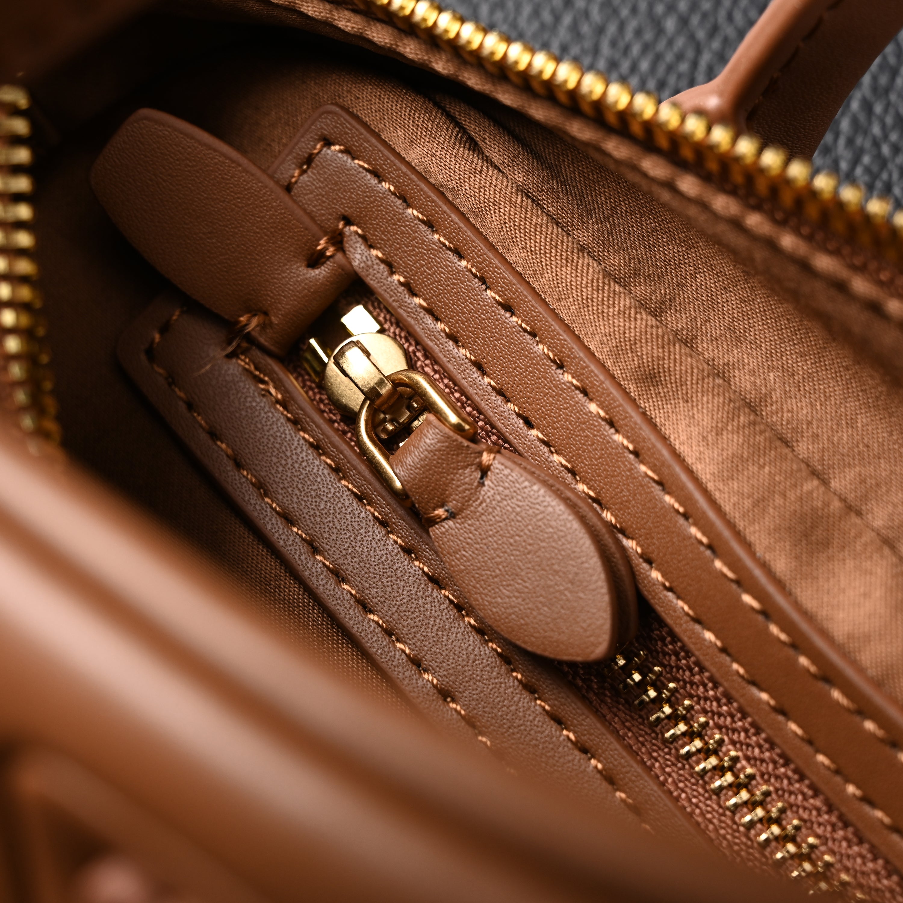 Miu Miu Leather Top Handle Satchel  Caramel Brown
