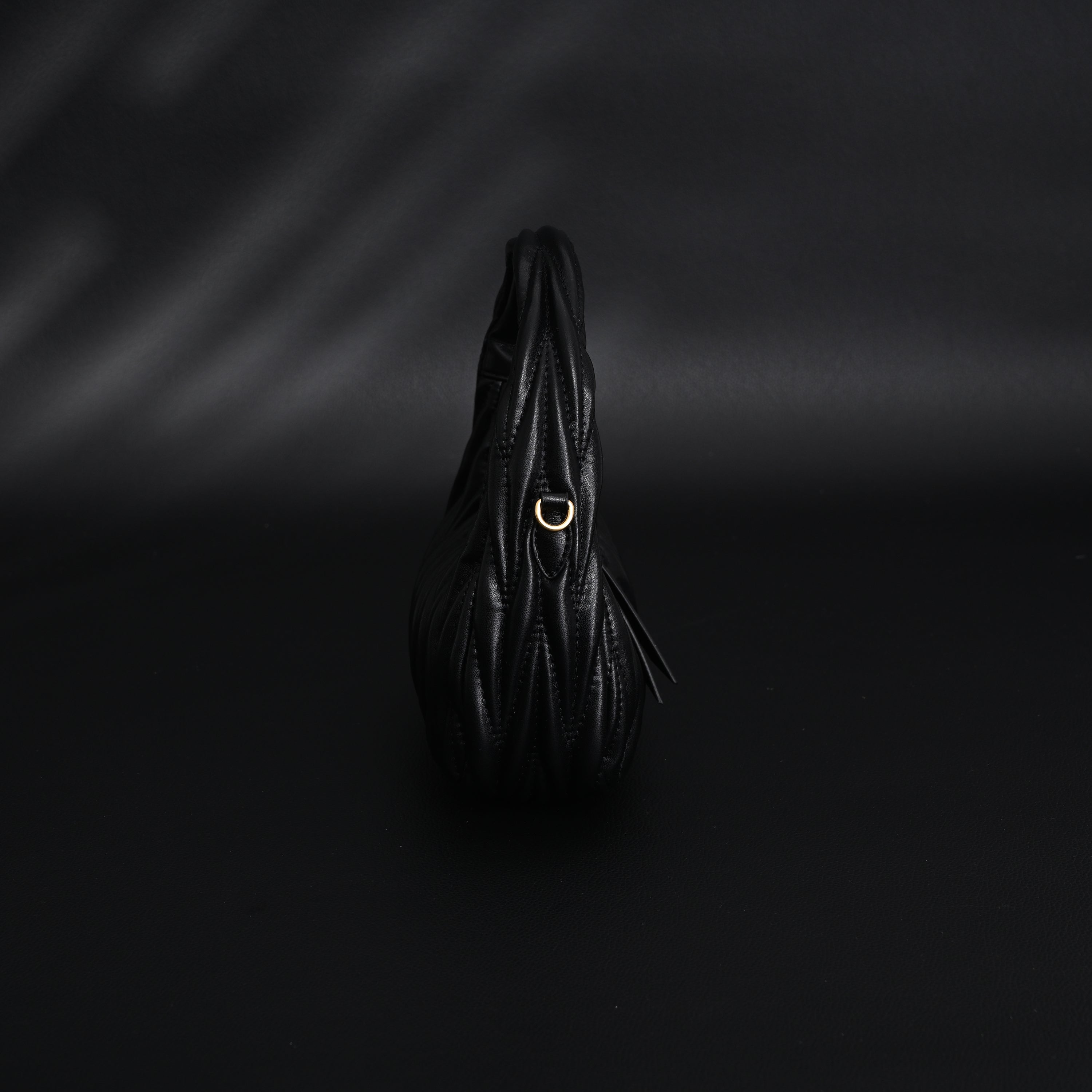 Miu Miu Matelass Leather Hobo Bag  Black with Gold Hardware