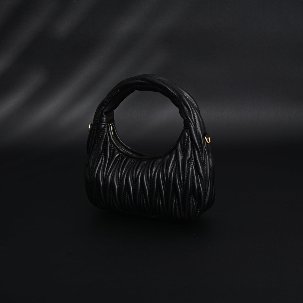 Miu Miu Matelass Leather Hobo Bag  Black with Gold Hardware