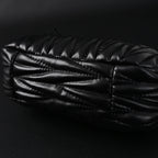 Miu Miu Matelass Leather Hobo Bag  Black with Gold Hardware
