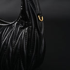 Miu Miu Matelass Leather Hobo Bag  Black with Gold Hardware