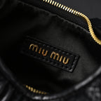 Miu Miu Matelass Leather Hobo Bag  Black with Gold Hardware