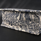 Book Tote Bag  Blue Toile de Jouy Embroidery