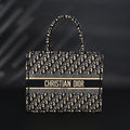 Christian Medium Book Tote  Black Oblique Embroidery