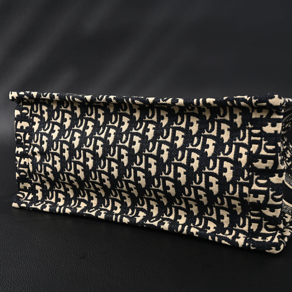 Christian Medium Book Tote  Black Oblique Embroidery