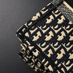 Christian Medium Book Tote  Black Oblique Embroidery
