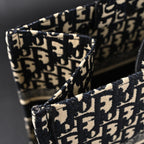 Christian Medium Book Tote  Black Oblique Embroidery