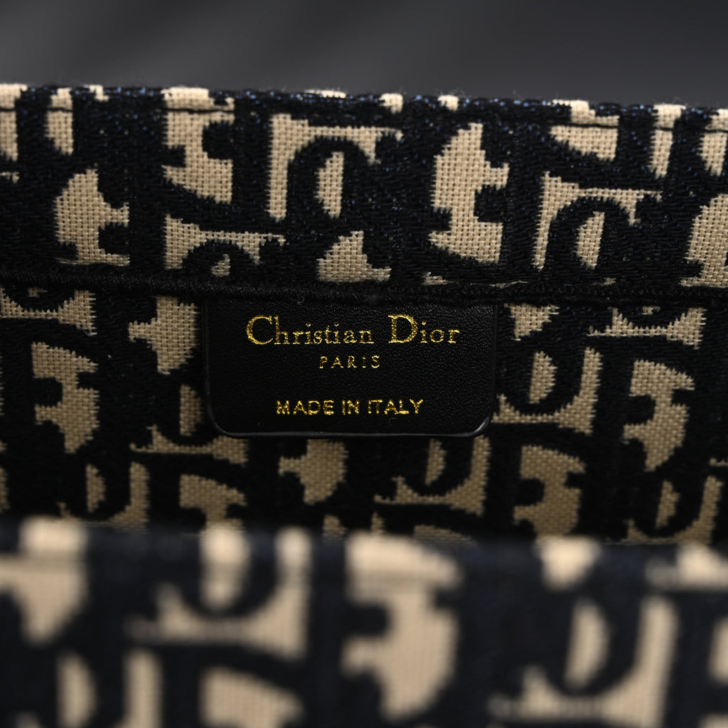 Christian Medium Book Tote  Black Oblique Embroidery