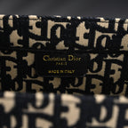 Christian Medium Book Tote  Black Oblique Embroidery