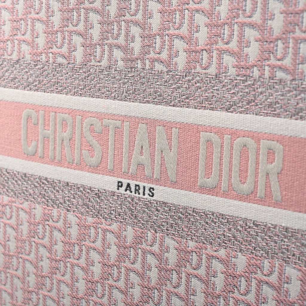 Christian Large Book Tote  Pink Oblique Embroidery
