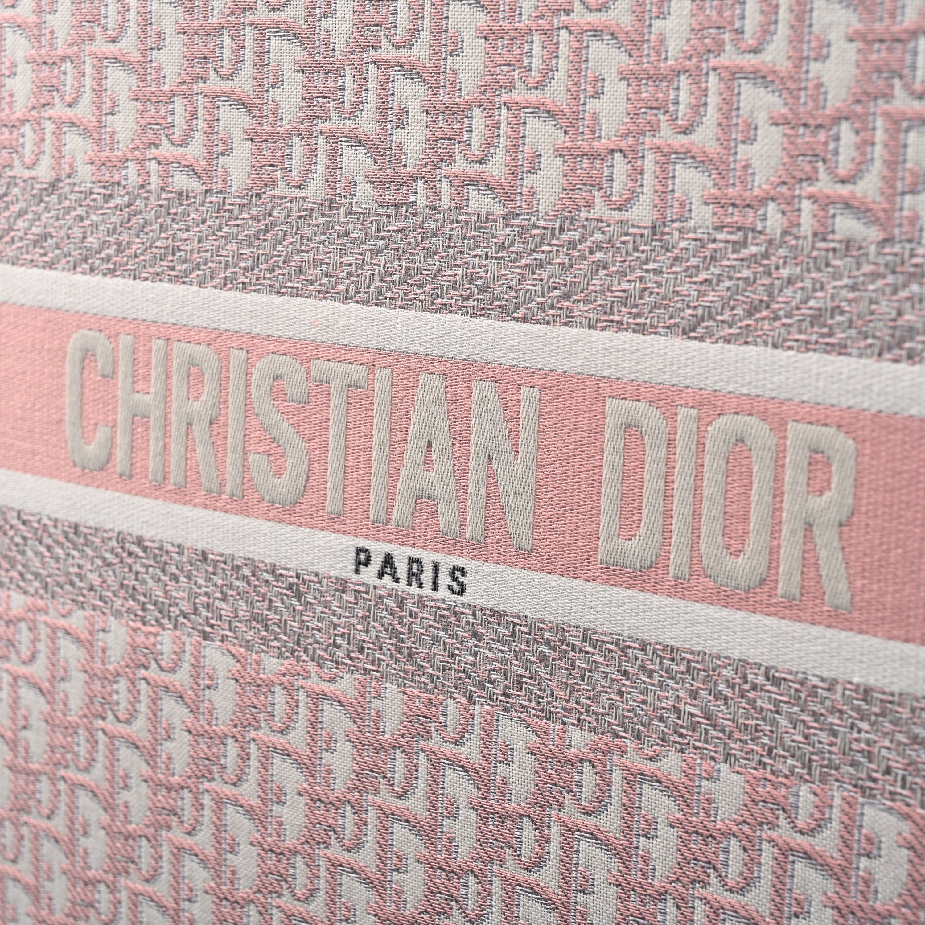 Christian Large Book Tote  Pink Oblique Embroidery