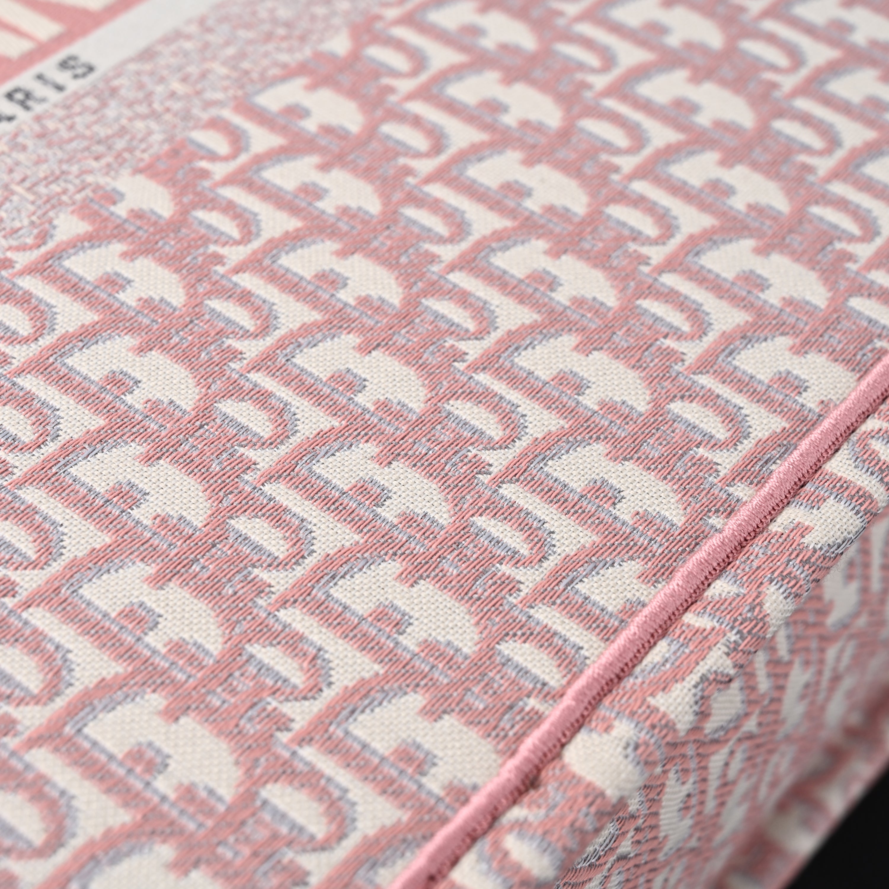 Christian Large Book Tote  Pink Oblique Embroidery