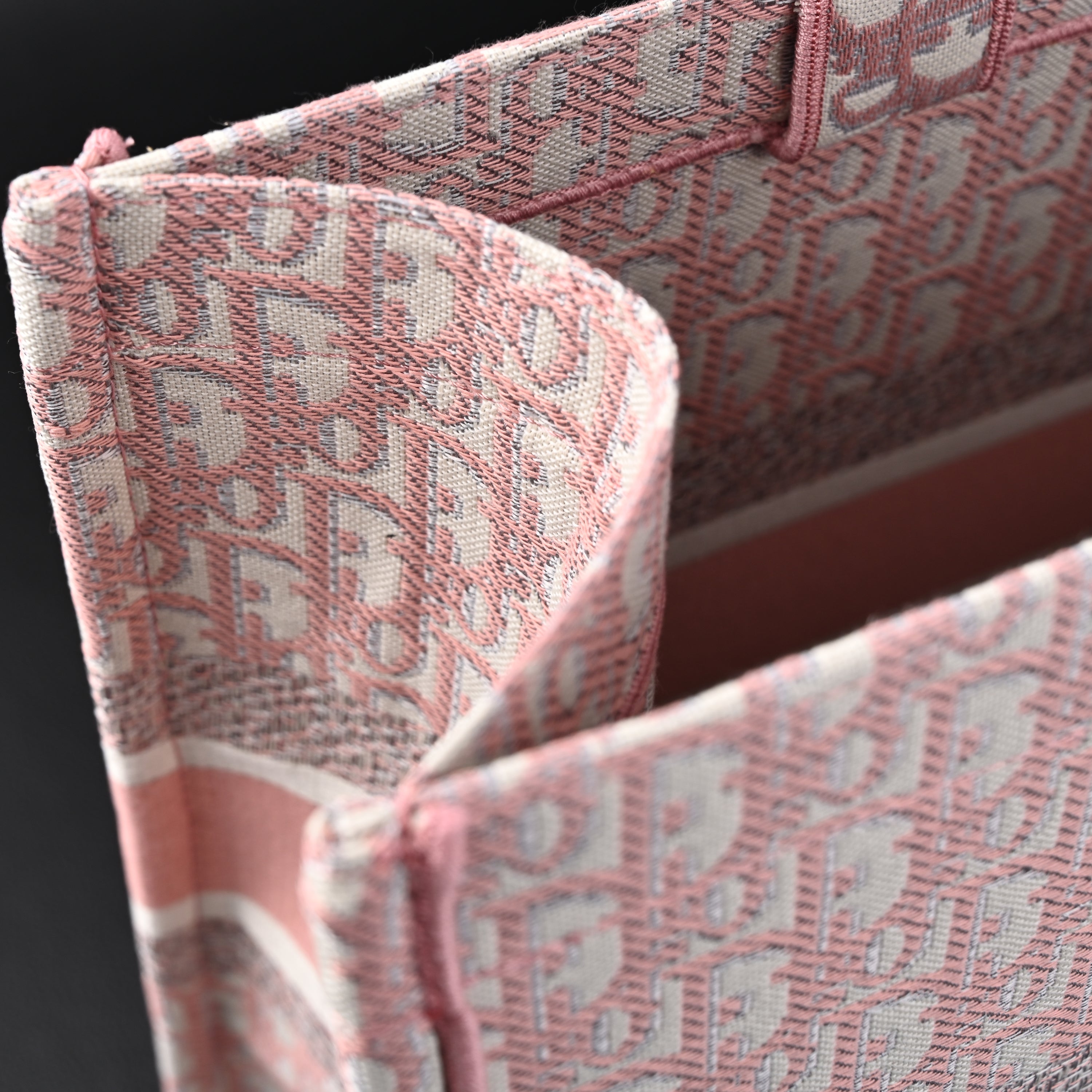Christian Large Book Tote  Pink Oblique Embroidery
