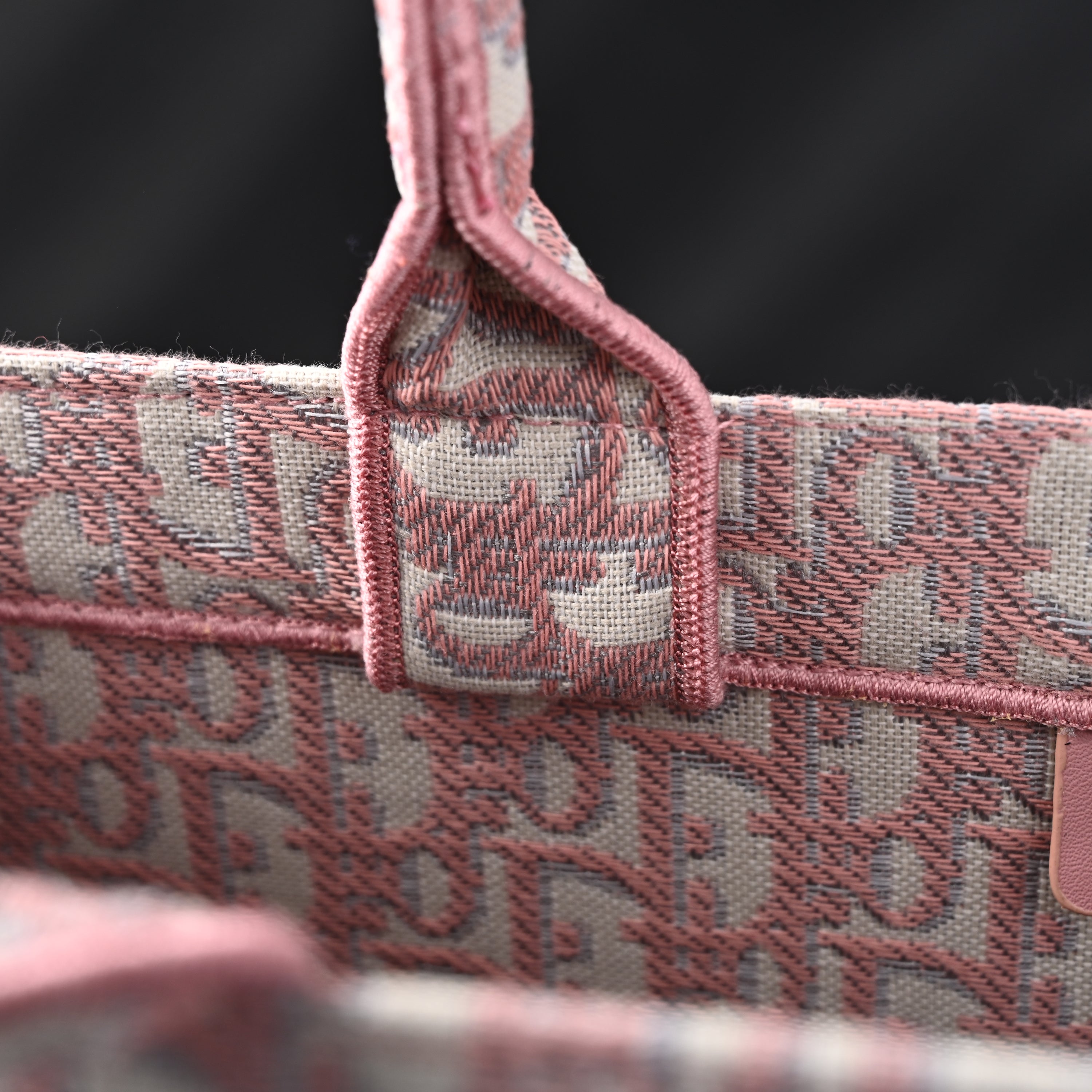Christian Large Book Tote  Pink Oblique Embroidery
