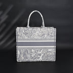 Christian Large Book Tote  Toile de Jouy Embroidery