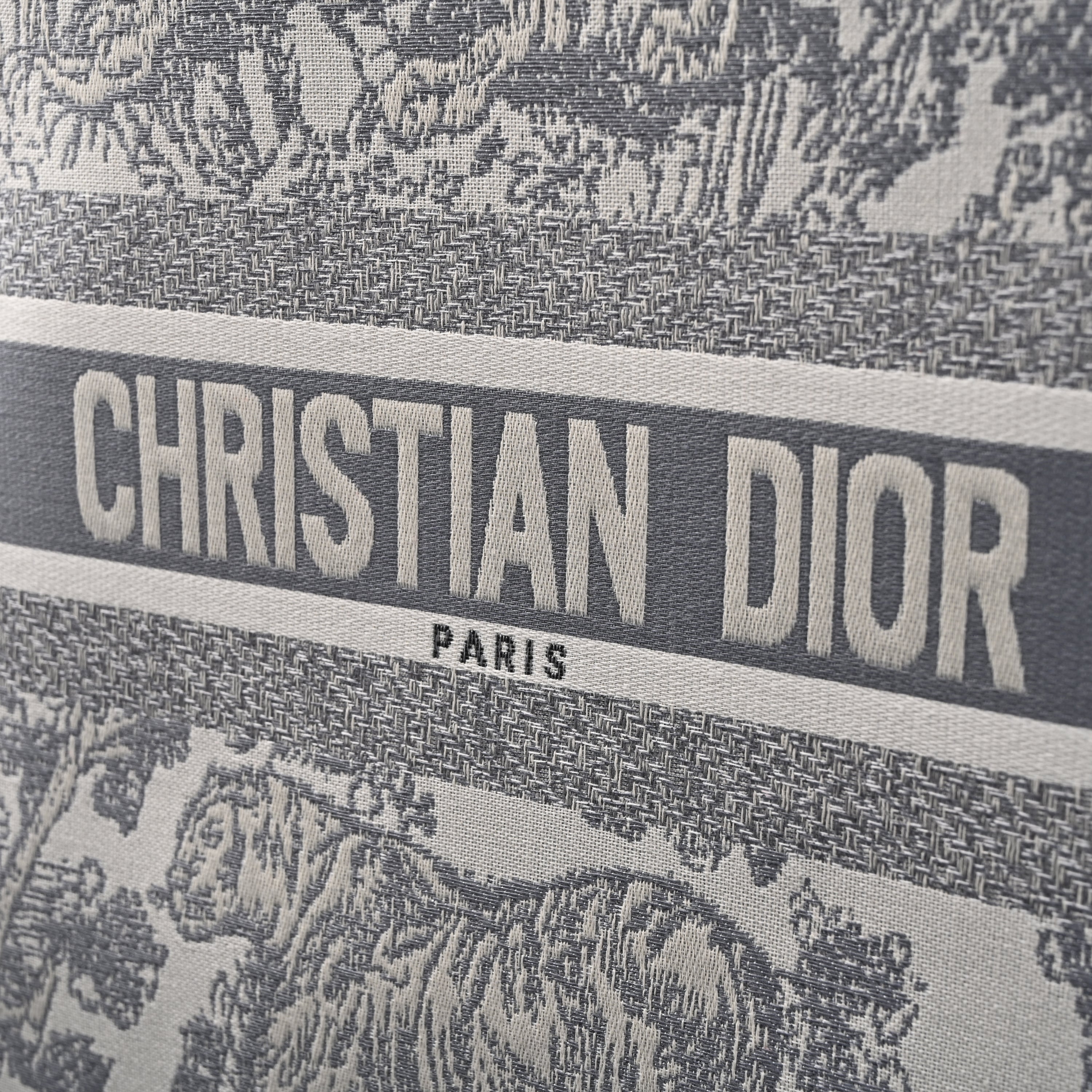 Christian Large Book Tote  Toile de Jouy Embroidery