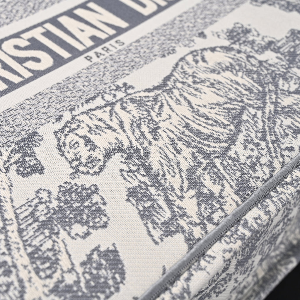 Christian Large Book Tote  Toile de Jouy Embroidery