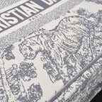 Christian Large Book Tote  Toile de Jouy Embroidery