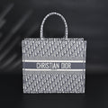 Christian Large Book Tote  Grey Oblique Embroidery