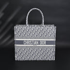 Christian Large Book Tote  Grey Oblique Embroidery