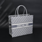 Christian Large Book Tote  Grey Oblique Embroidery