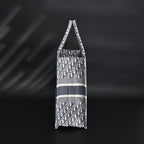 Christian Large Book Tote  Grey Oblique Embroidery