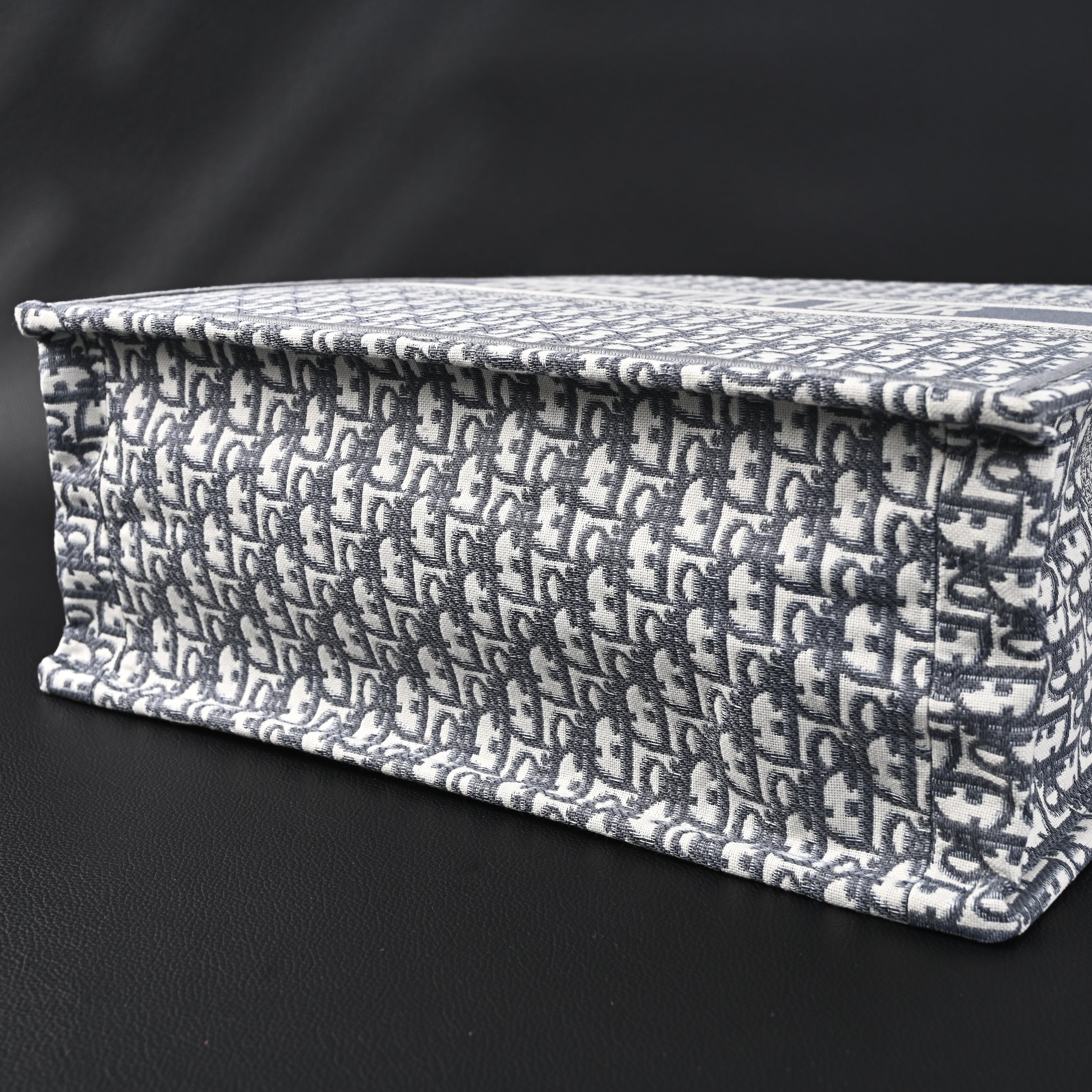 Christian Large Book Tote  Grey Oblique Embroidery
