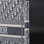 Christian Large Book Tote  Grey Oblique Embroidery