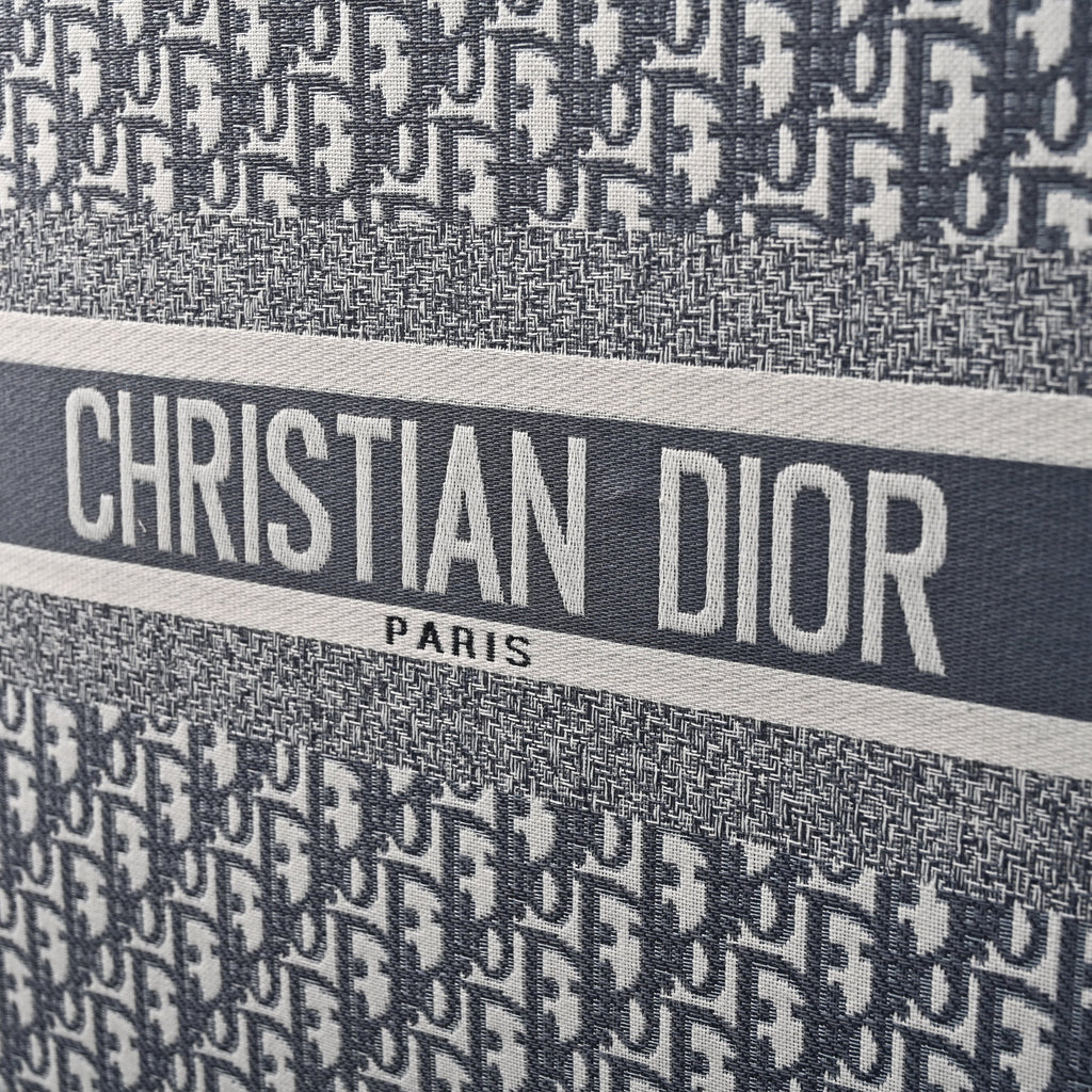Christian Large Book Tote  Grey Oblique Embroidery