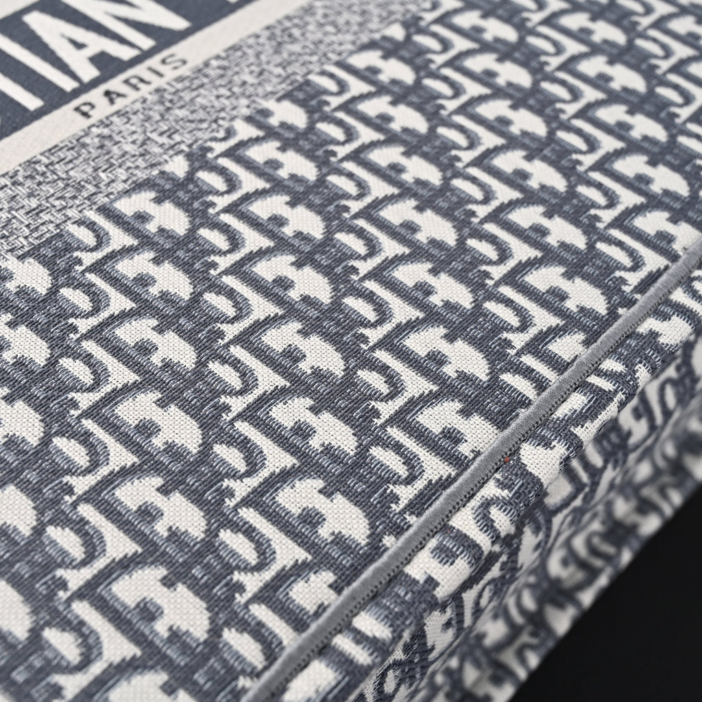 Christian Large Book Tote  Grey Oblique Embroidery