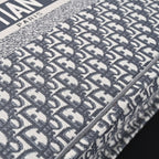 Christian Large Book Tote  Grey Oblique Embroidery