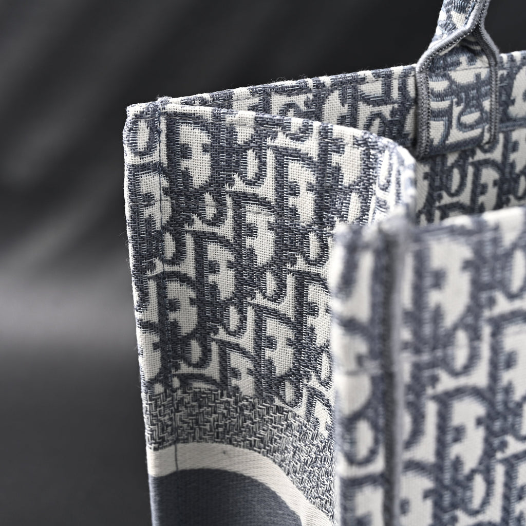 Christian Large Book Tote  Grey Oblique Embroidery