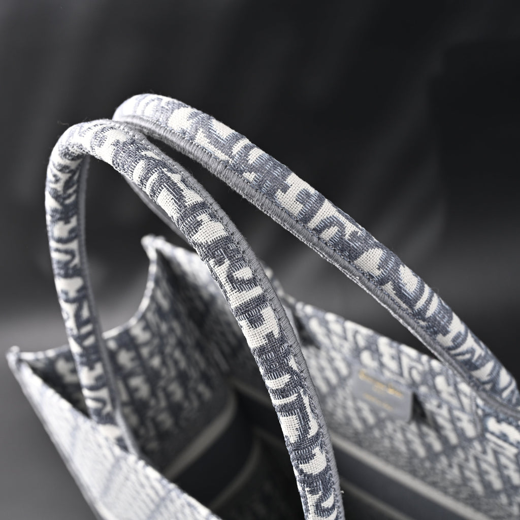 Christian Large Book Tote  Grey Oblique Embroidery