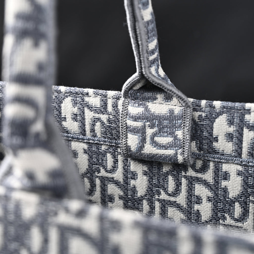 Christian Large Book Tote  Grey Oblique Embroidery